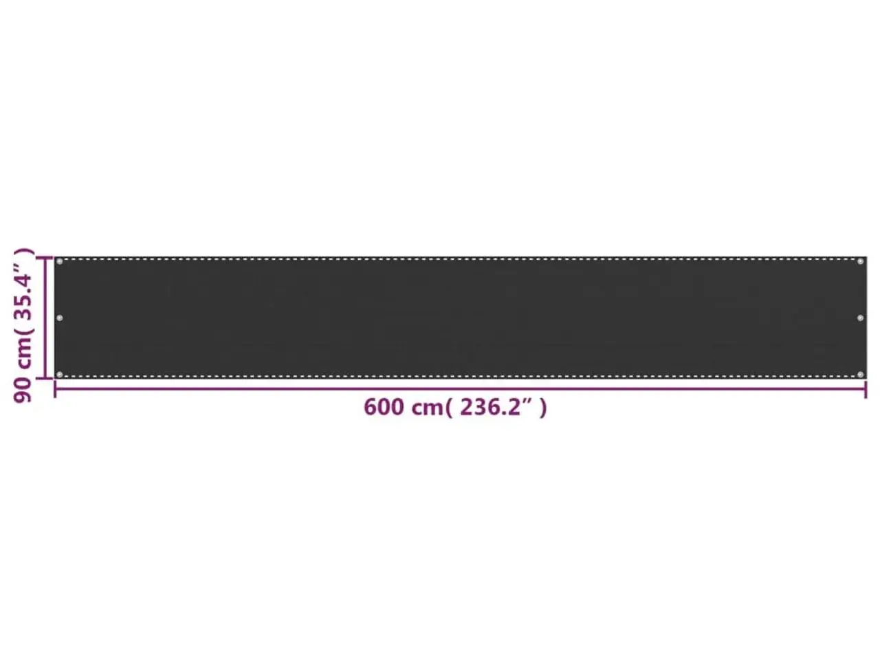 Billede 5 - Balkonafskærmning i HDPE 90×600 cm - antracitgrå