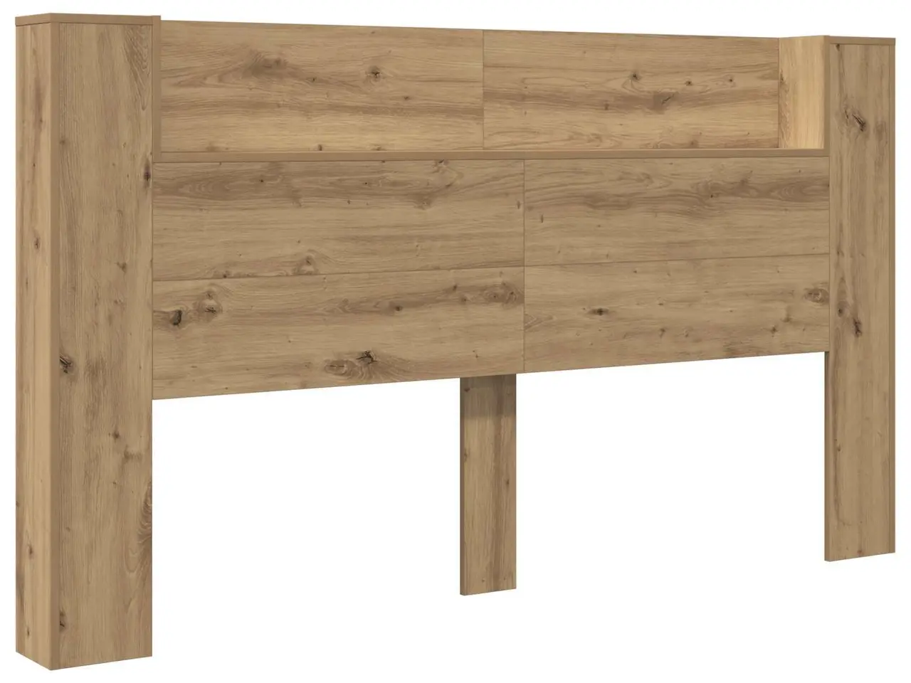 Billede 2 - Sengegavl med LED og opbevaring - artisan-eg, 180 cm