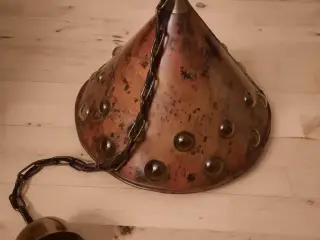 Kobber lampe med glas indvendigt