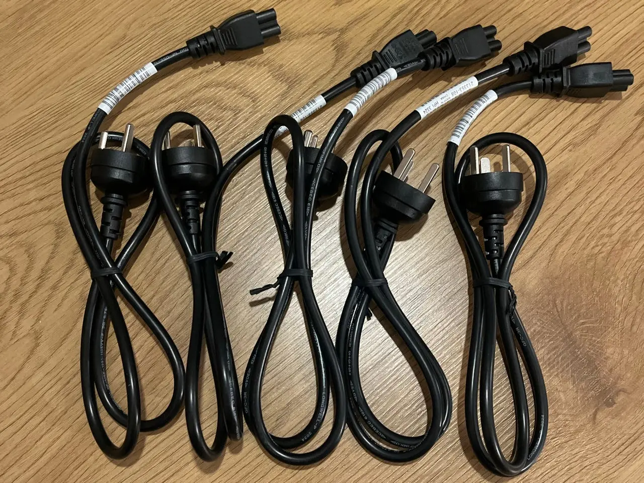Billede 1 - 5 x strømkabler 3-pin med jord