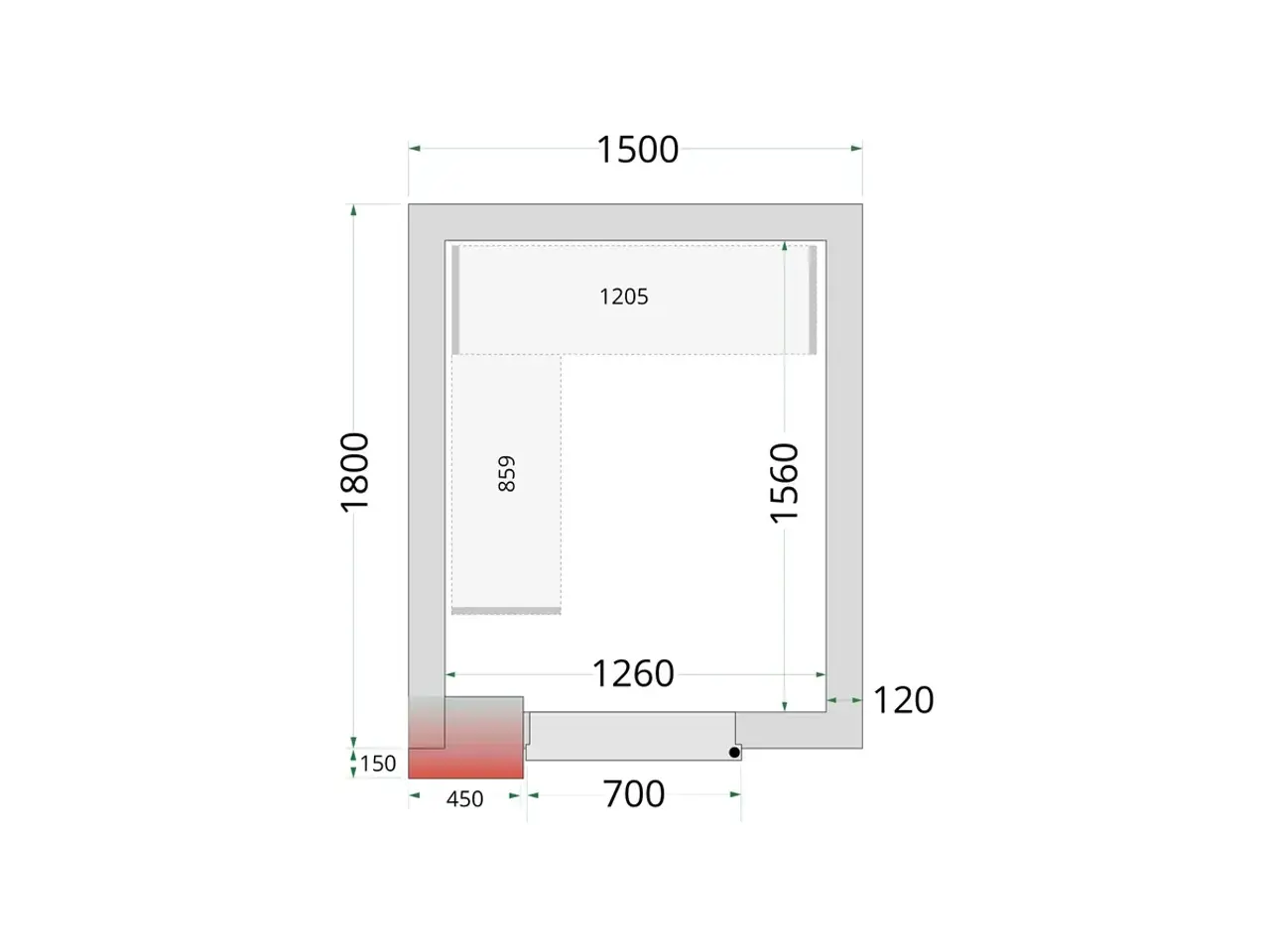 Billede 2 - Tefcold Fryserum – 1500 x 1800 x 2200 mm