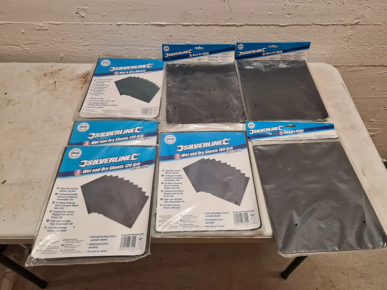 Billede 1 - 7 pakker Silverline Wet & Dry slibepapir