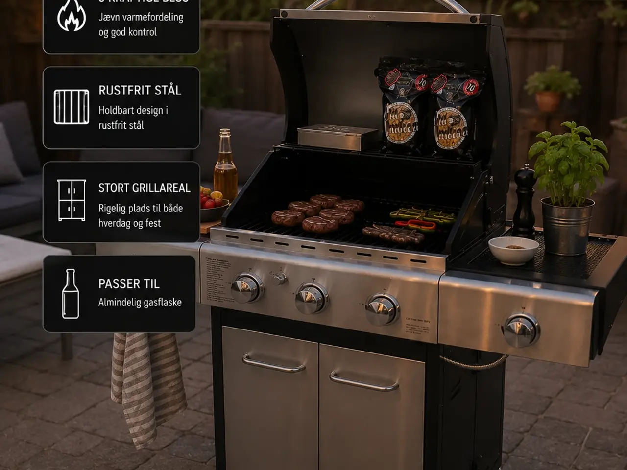 Billede 1 - Ny gas grill med 3 brændere! 