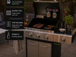 Ny gas grill med 3 brændere!