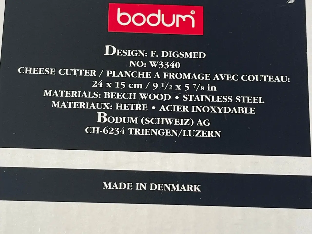 Billede 4 - 5856 Ryslinge Bodum ostebræt m. kniv W3340