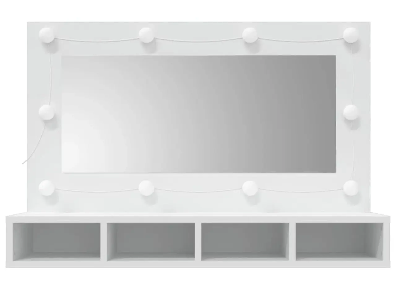 Billede 4 - Spejlskab med LED-lys - 90 × 31,5 × 62 cm, hvid