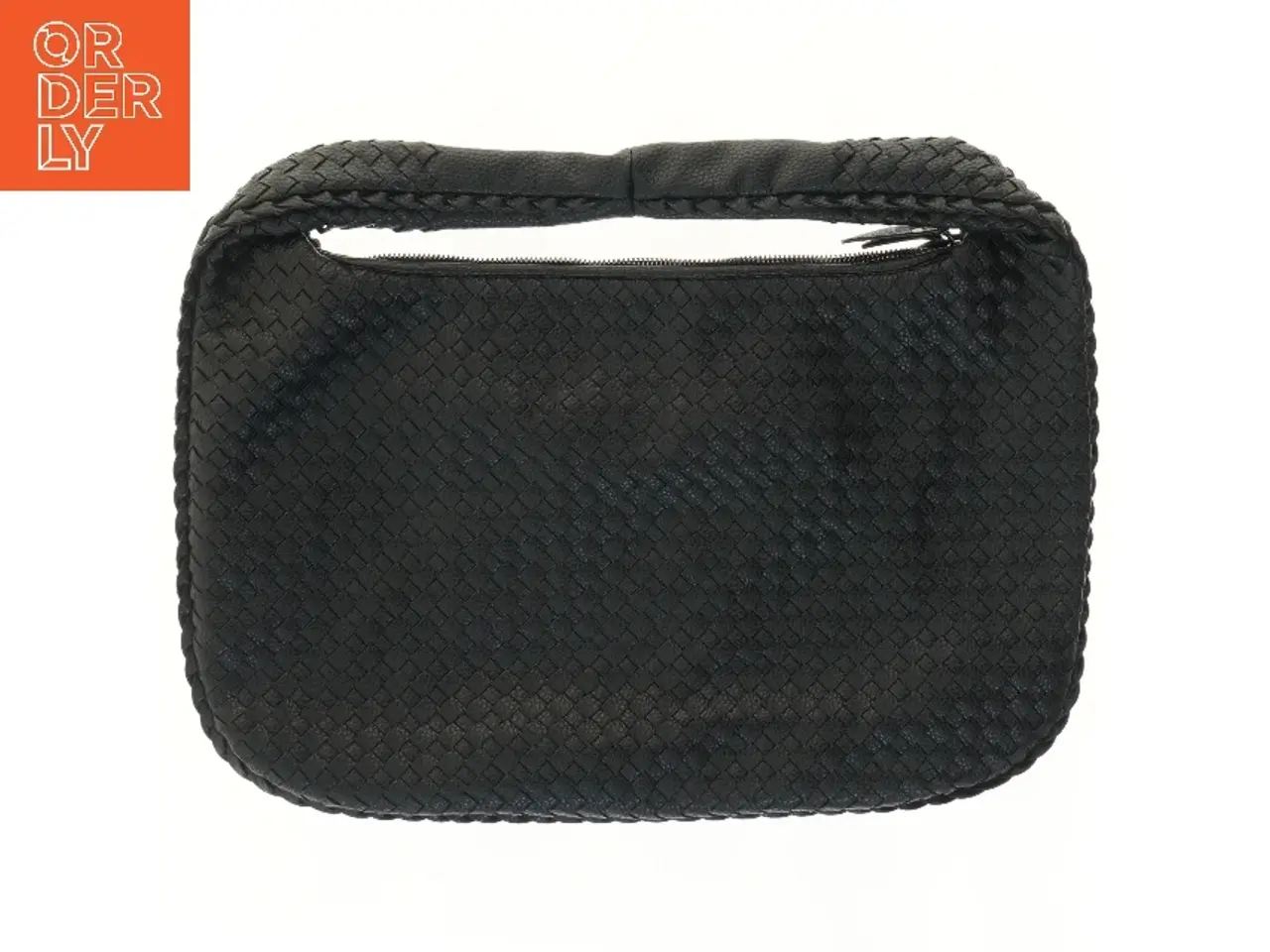 Billede 2 - Sort flet taske med lynlås (str. 47x35 cm)