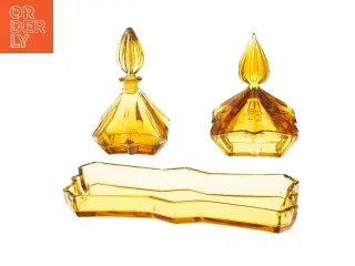Vintage Decanter set in amber glass (str. 22x8 cm)