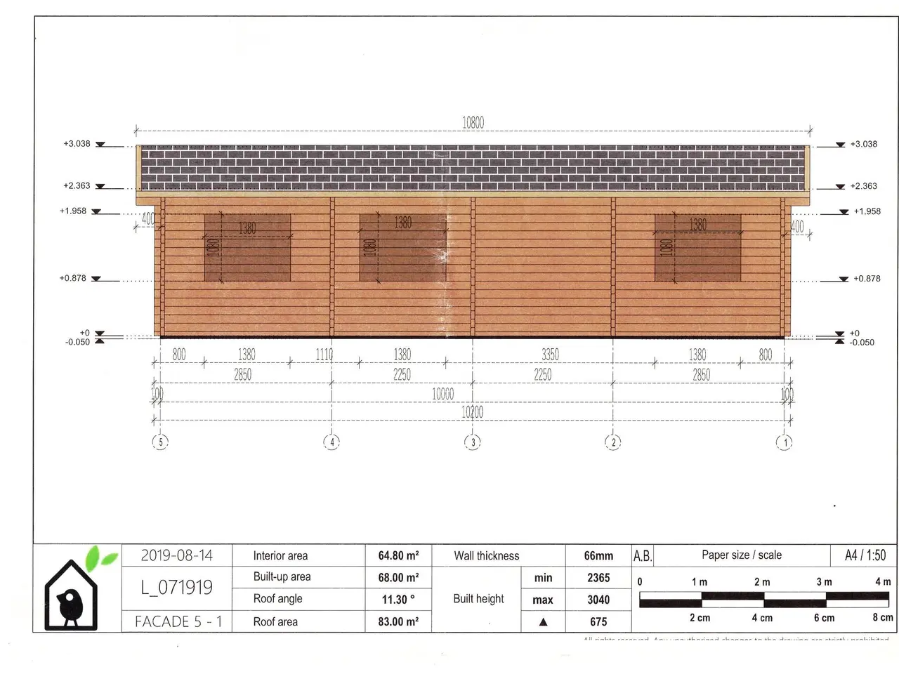 Billede 1 - Træhus Modificeret i 66 mm + ekstra planker LÆS