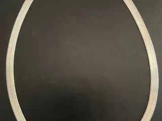 Flot 925 sølv Herringbone halskæde på 45 cm