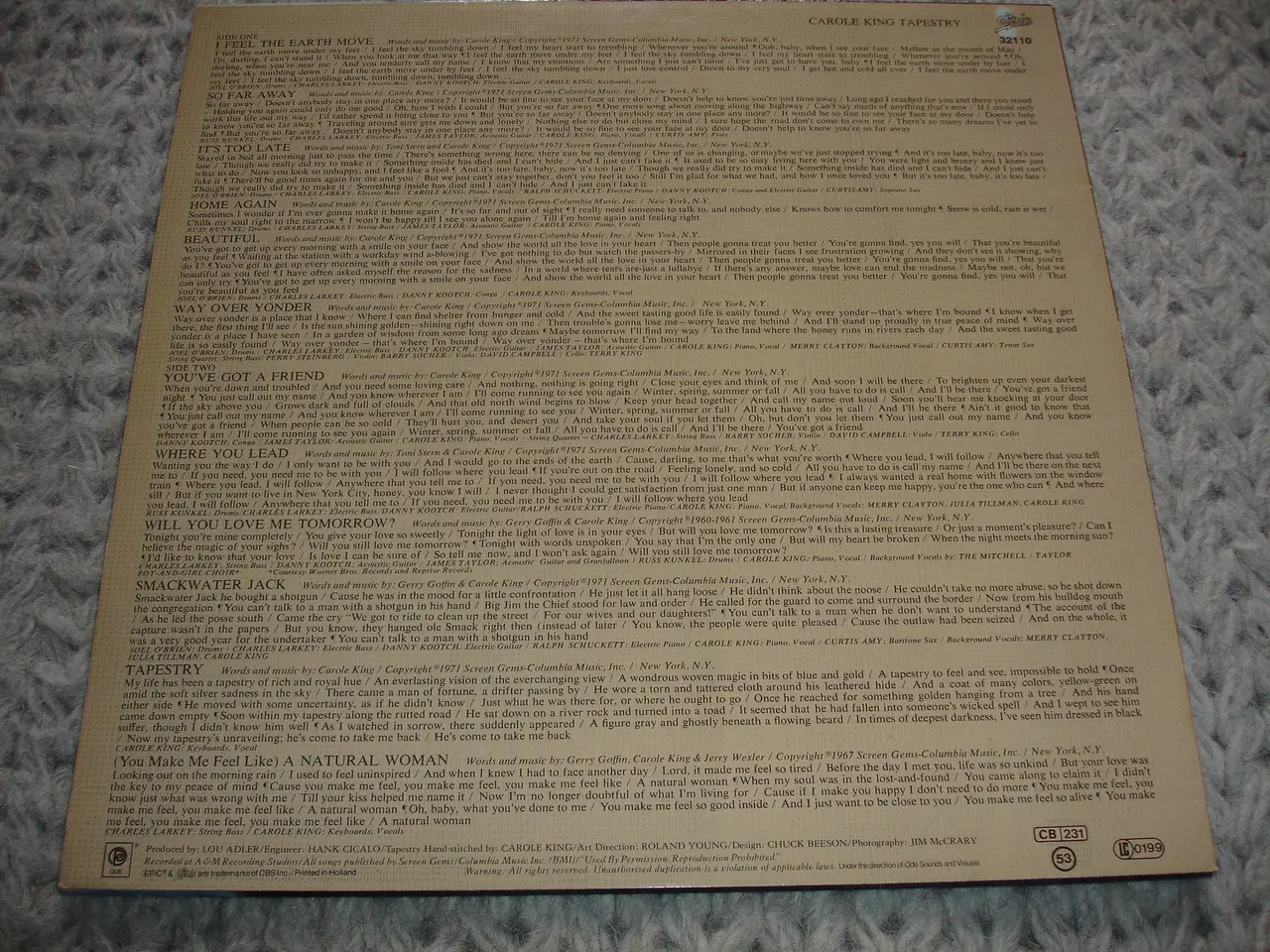 Billede 3 - (Sender gerne) Carole King – Tapestry