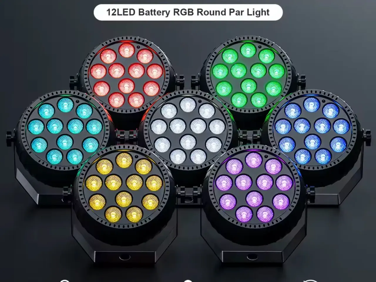 Billede 1 - 2stk. RGB Parlampe genopladelig - 12 Led