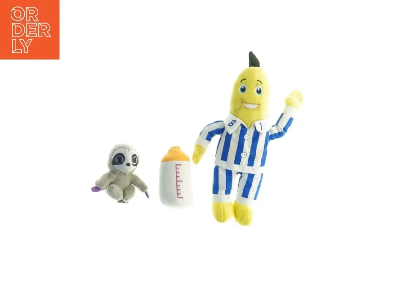 Billede 1 - Bananer i Pyjamas, blød sutteflaske og lille dovendyr/abe (str. 24 x 11 cm til 8 x, 5 cm)