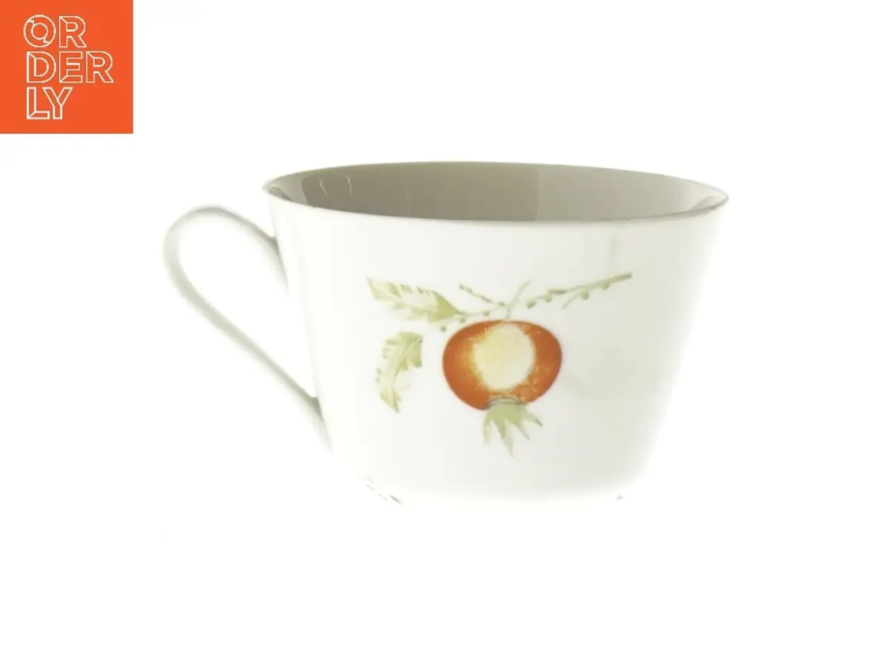Billede 1 - Lyngby Porcelænskop med frugtdekoration fra Lyngby (str. Ø 9,5 cm)