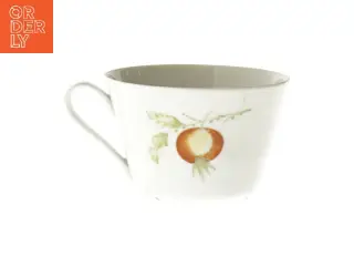 Lyngby Porcelænskop med frugtdekoration fra Lyngby (str. Ø 9,5 cm)