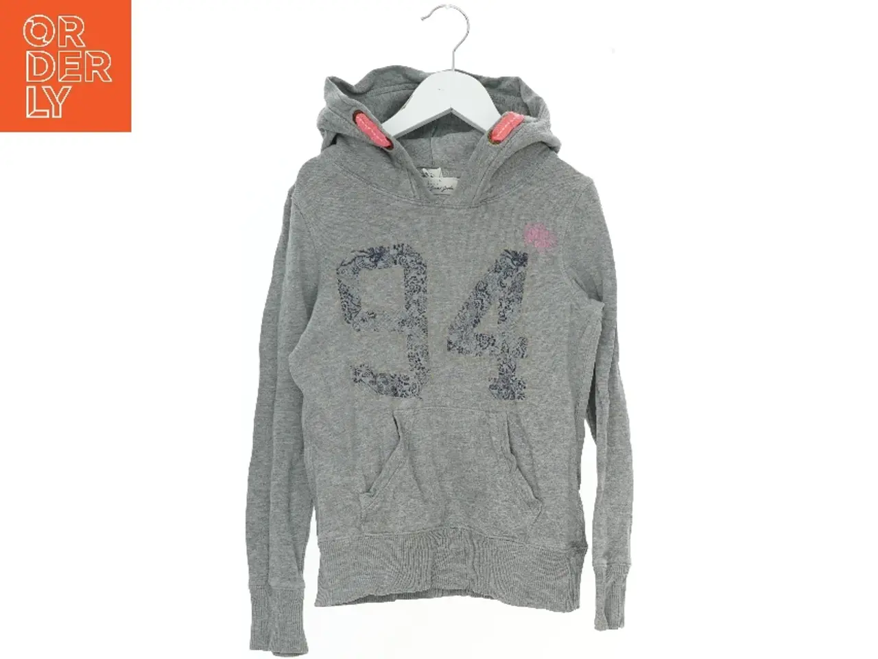 Billede 1 - Grå hættetrøje med talprint fra H&M (str. 134)