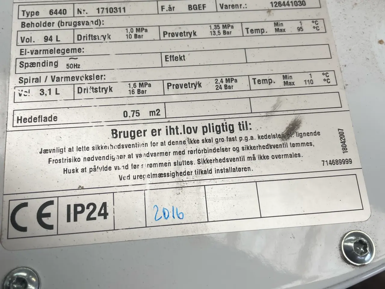 Billede 2 - Vandvarmer