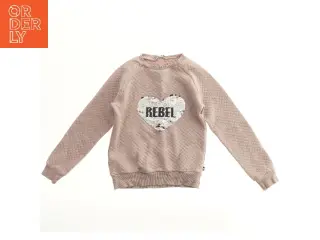 Sweatshirt med hjerte og tekst (str. 134)