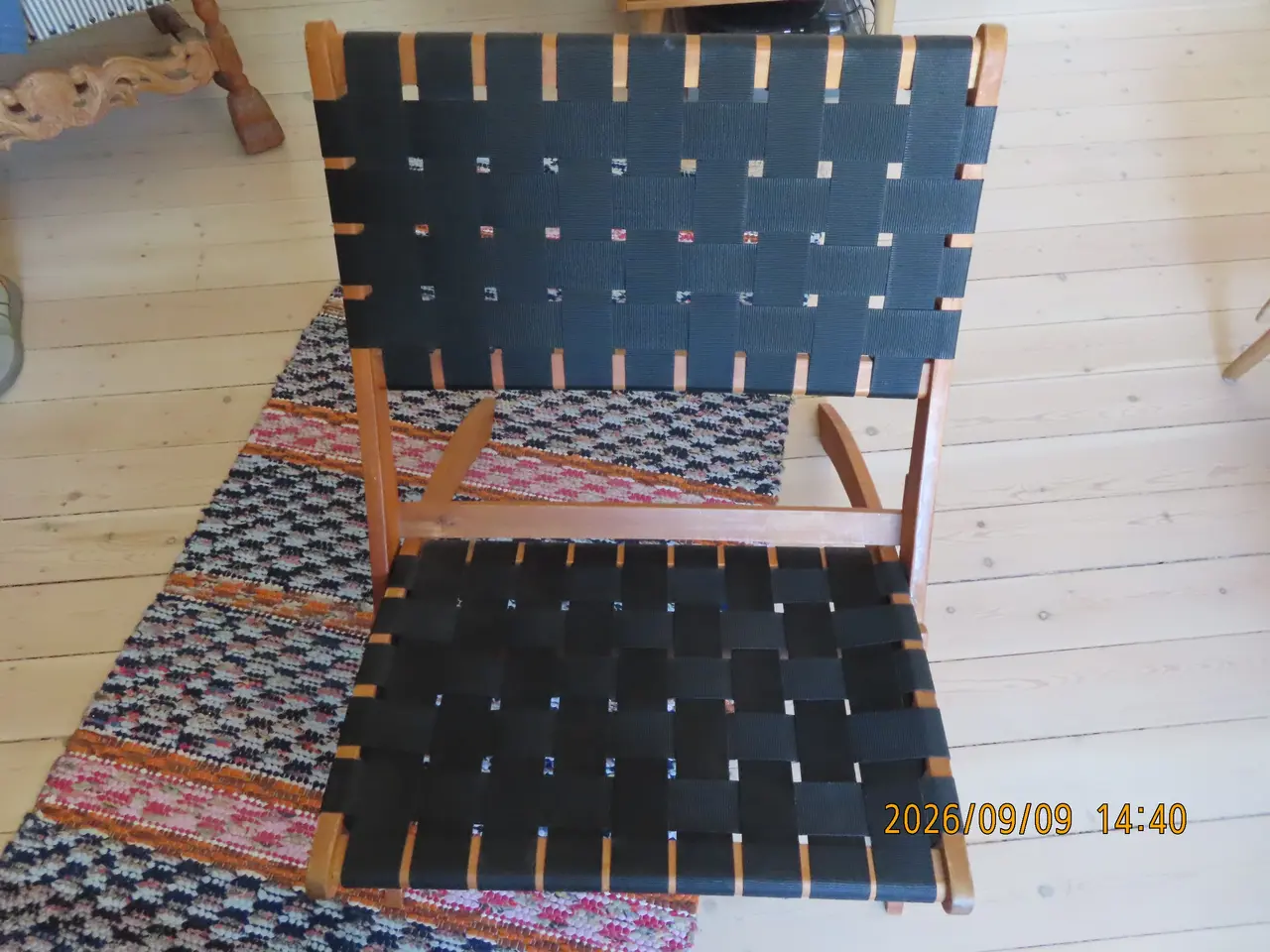 Billede 1 - lounge klapstol i træ og flet