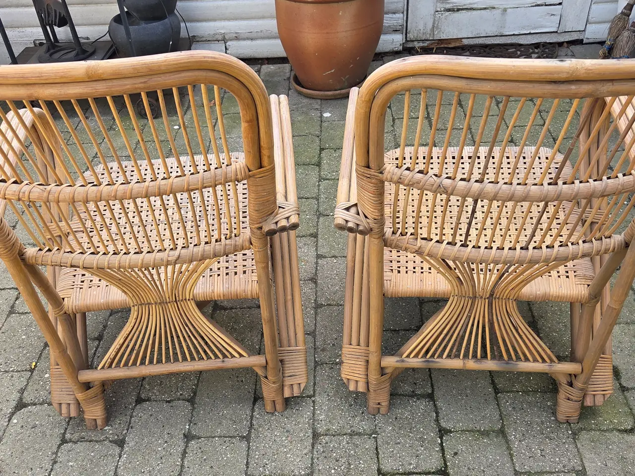 Billede 3 - Fletstole i bambus/ratten, sæt af 2