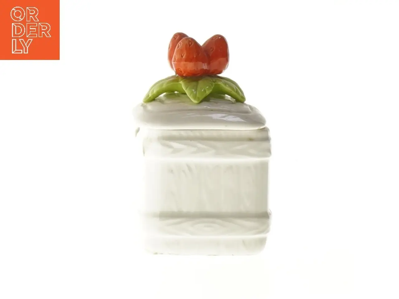 Billede 1 - Dekorativ porcelænsbeholder med låg (str. 12x7x7 cm)