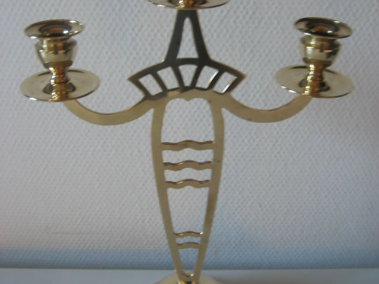Billede 1 - 3-armet messinglysestage i Jugendstil