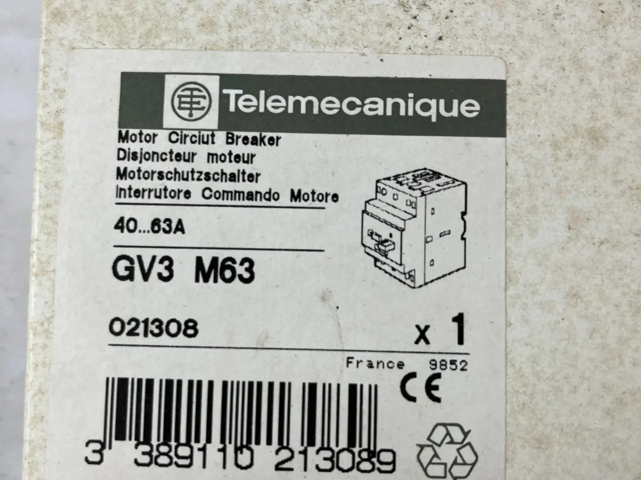 Billede 5 - Telemecanique GV3-M63 Motor automatsikring 40-63A