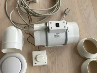 Dospel Turbo ventilator med termostat og tilbehør