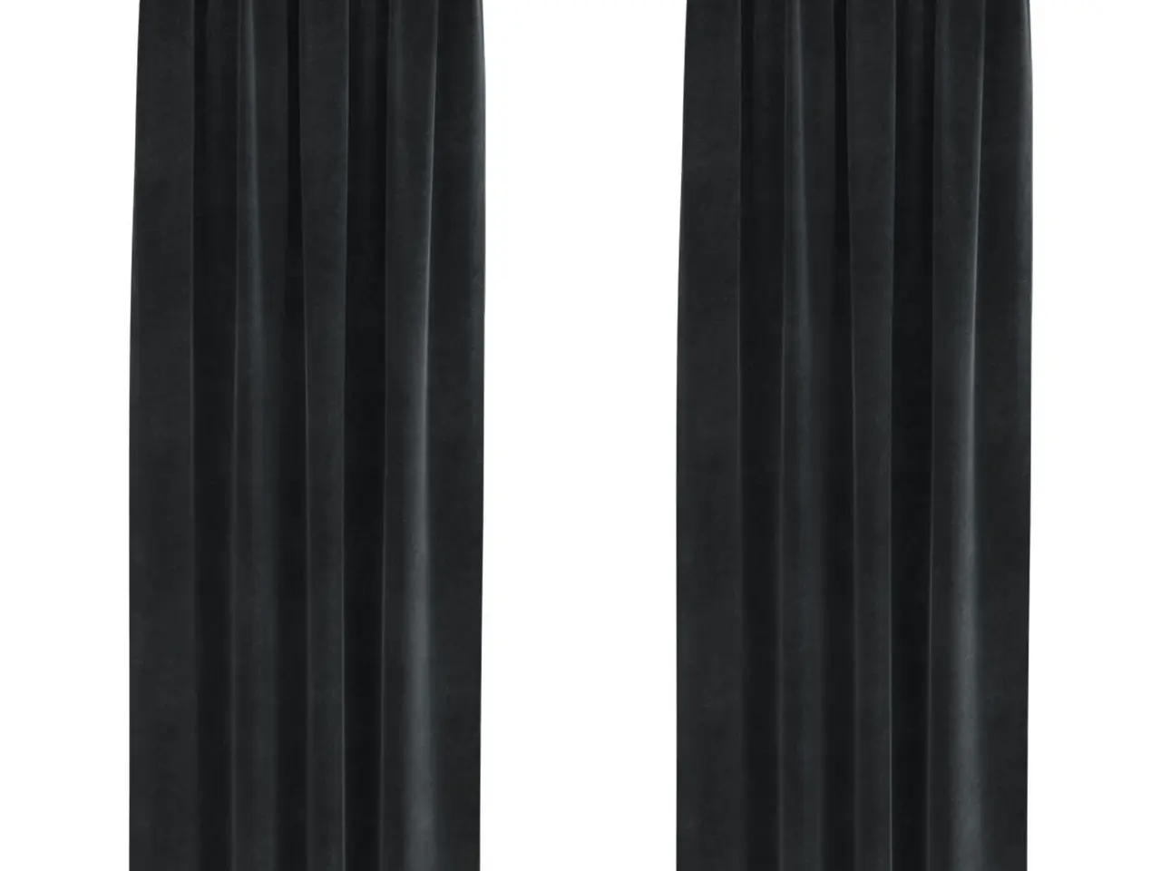 Billede 2 - Mørklægningsgardiner - 2 stk. fløjl, sort, 140 × 245 cm