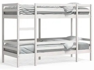 Køjeseng 80×200 cm i massivt fyrretræ - hvid