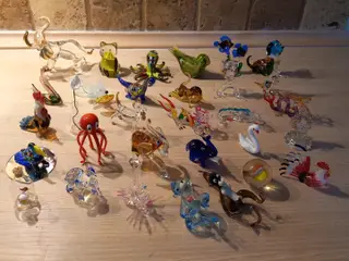 Samlet salg af glasdyr. Store og små