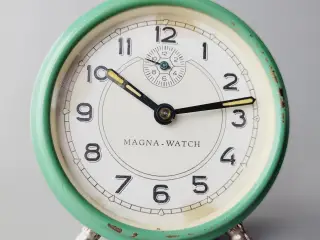 ⭐️· ⏰ Vintage Magna Watch Vækkeur i Turkisgrøn