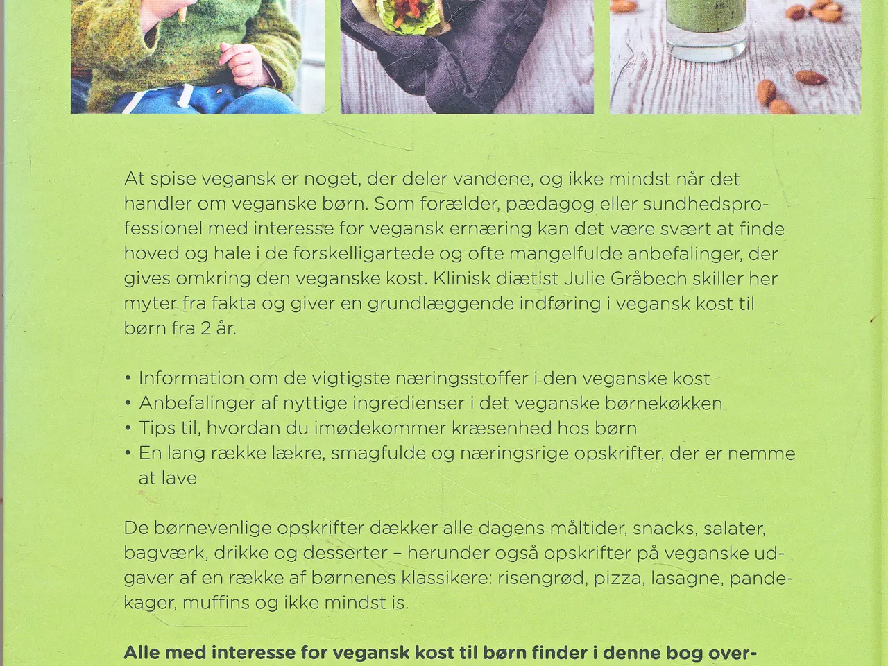 Billede 2 - VEGANSK TIL BØRN AF JULIE GRÅBECH