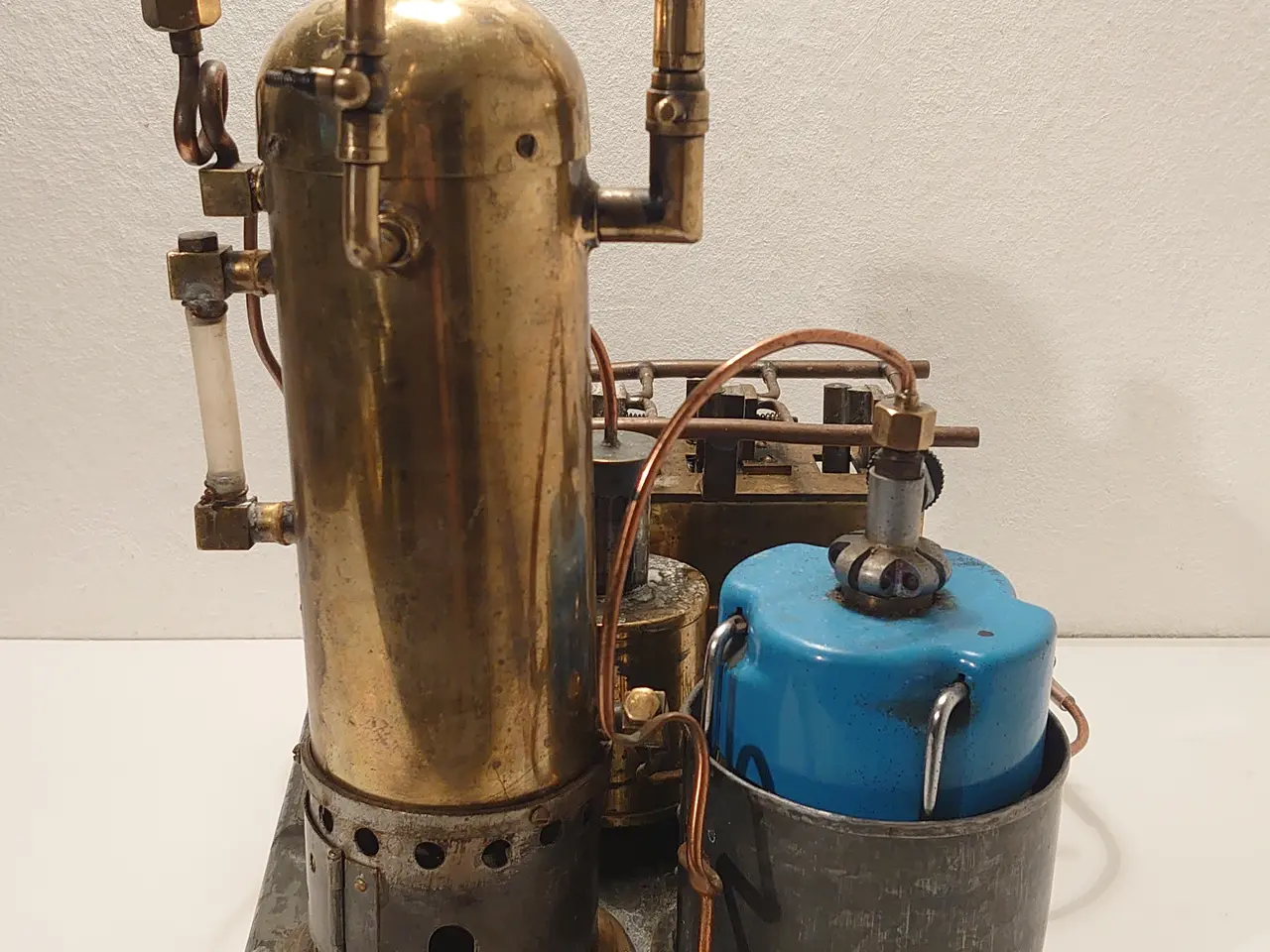 Billede 5 - Unik stor 4 cylindret dampmaskine i messing.