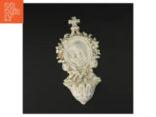 Antikt vievandsk kar Porcelæn vægophæng (str. 22 x 10 cm)