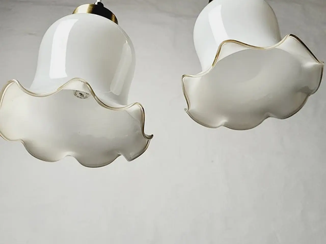 Billede 2 - ⭐️- 2 stk Vintage loftlampe i Messing og Glas