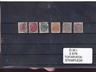 Dansk Vestindien - 6 Stk. Tofarvede - Stemplet