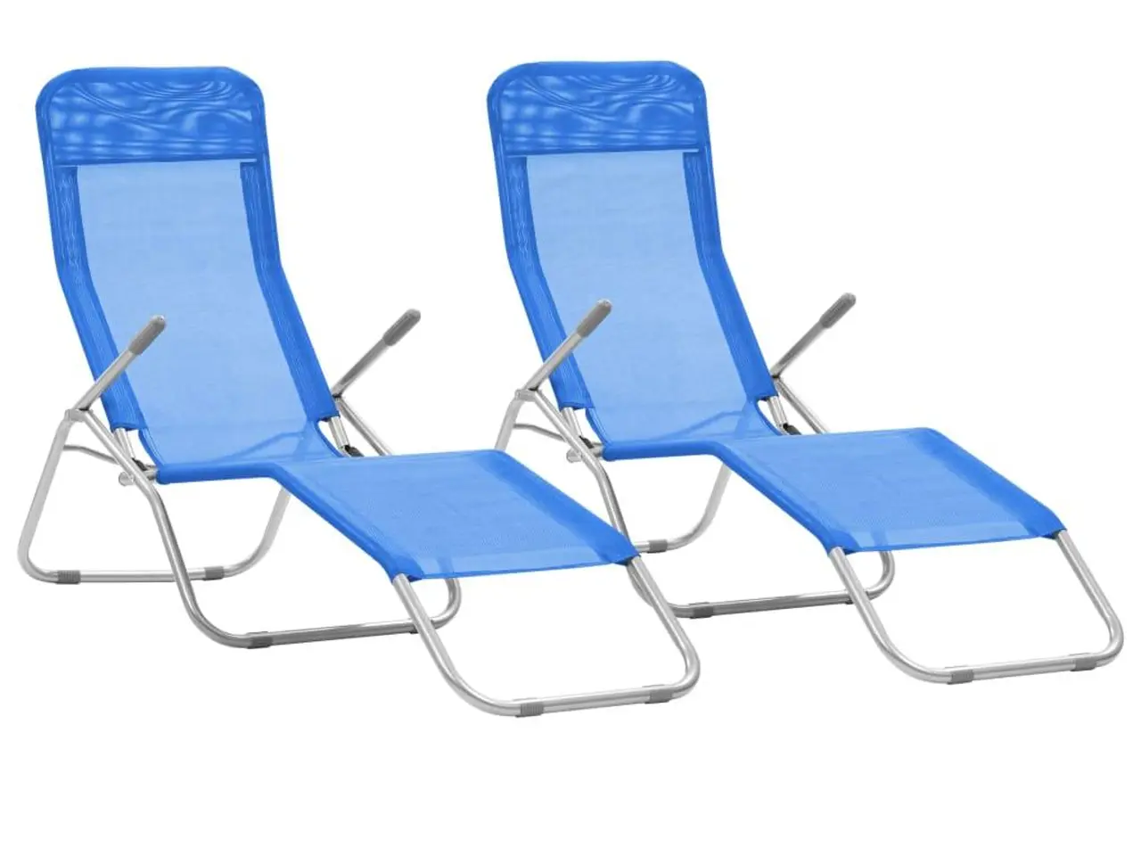 Billede 1 - Foldbare liggestole 2 stk. i textilene blå