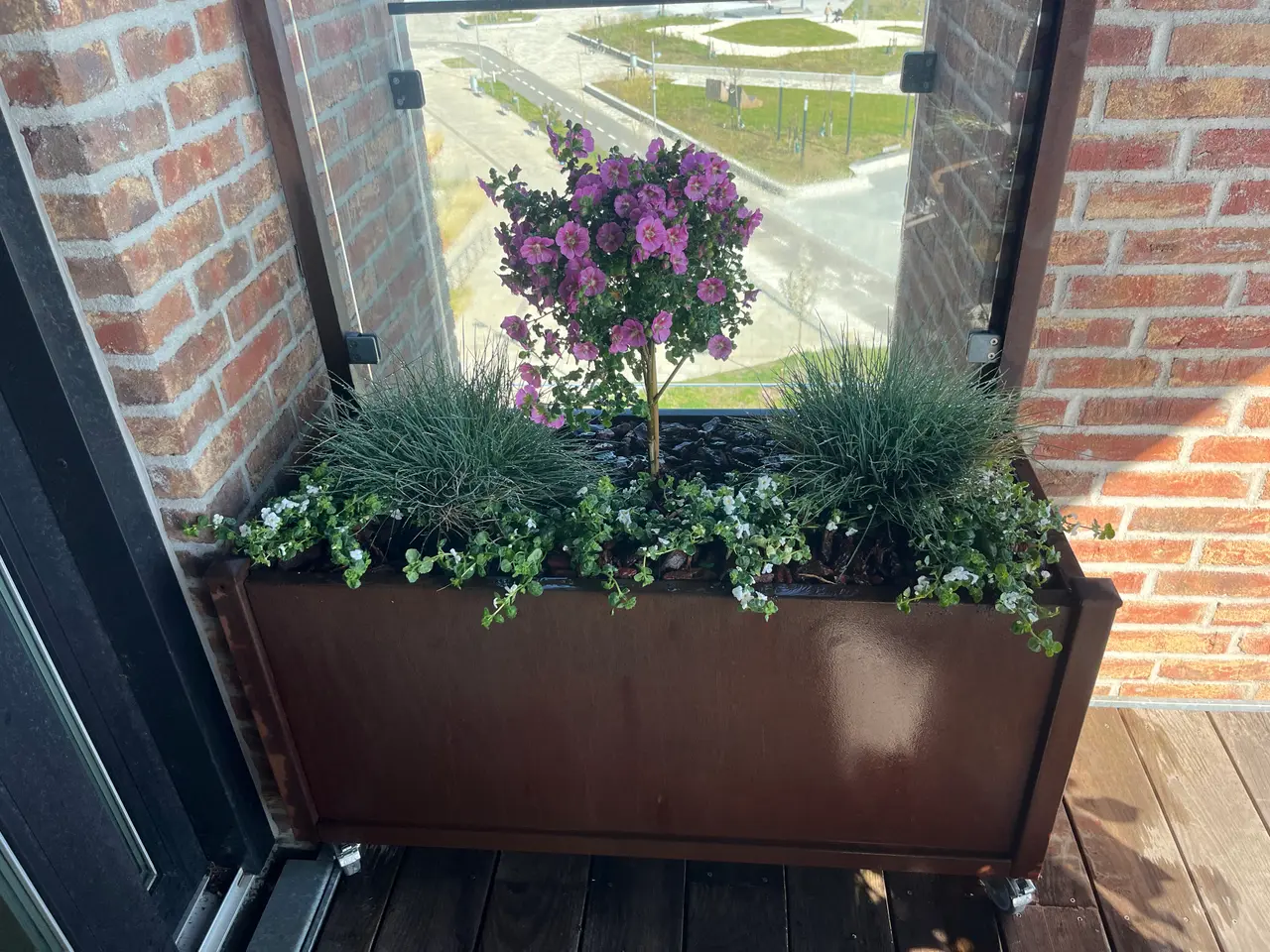 Billede 1 - Plantekasser i cortensstål med glas sælges