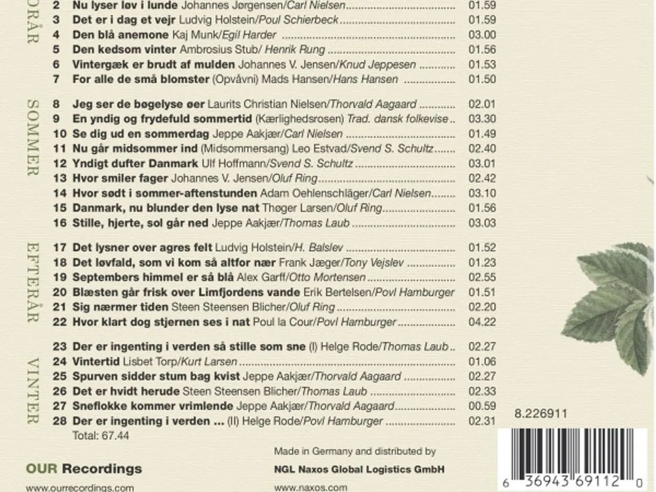 Billede 2 - DR Vokalensemblet, Bo… – Årstiderne (28… – CD