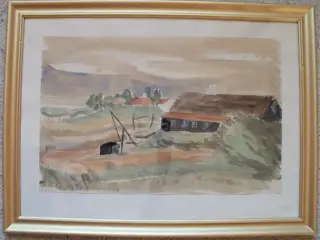 Akvarel af Arne Søiberg. Skagen
