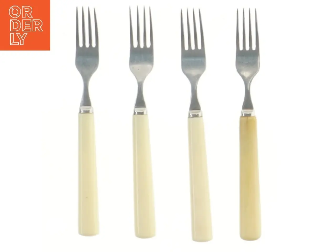Billede 1 - Gafler med håndtag af horn, 4 stk (str. 4 stk 15,5 cm)