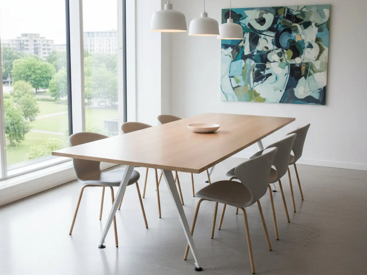 Billede 2 - Randers + Radius Grip Basic Bord – Natur/Hvidt Stel 240x80cm