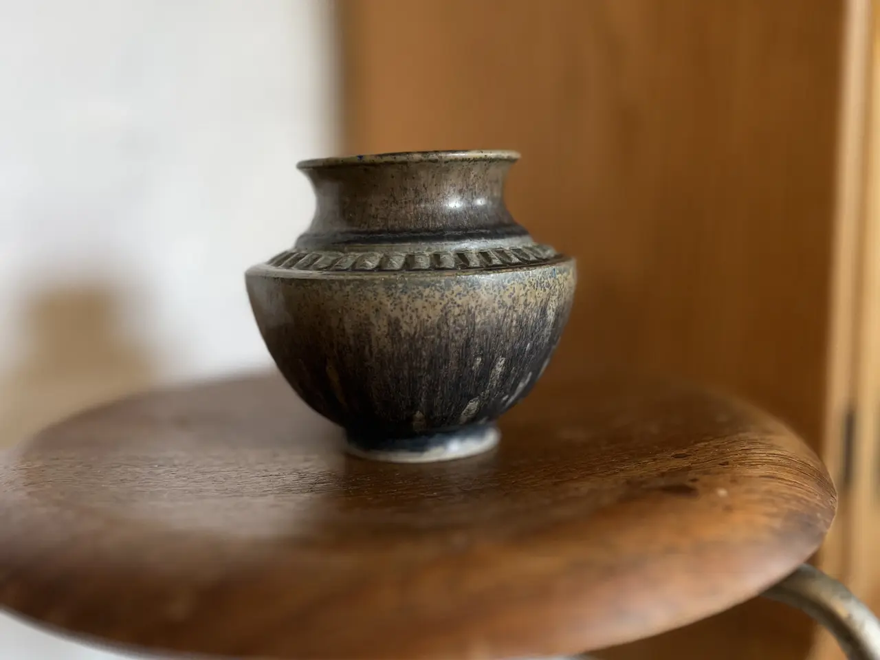 Billede 6 - Smuk vintage vase med harepelsglasur