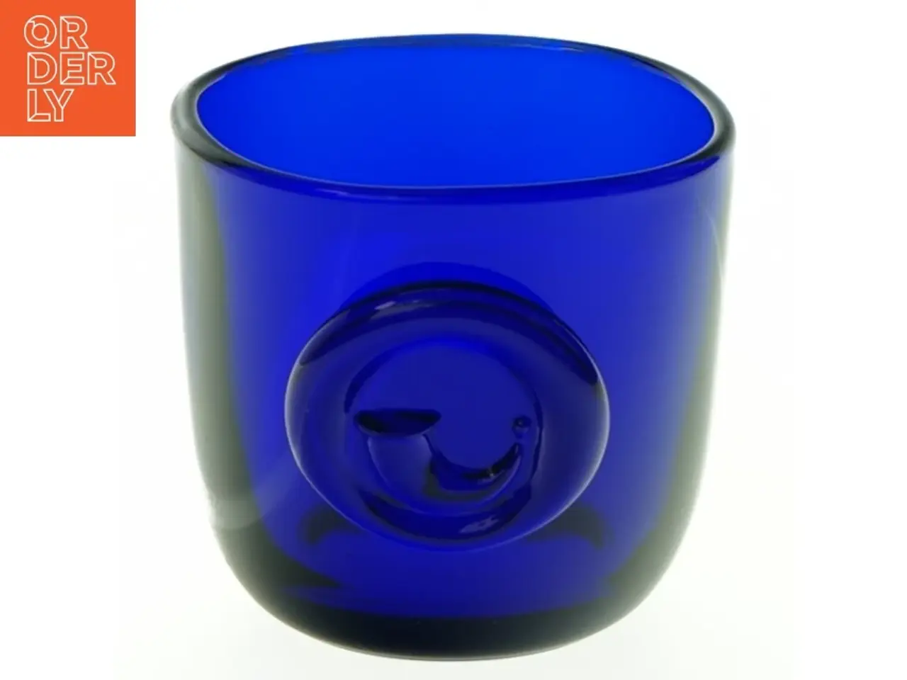 Billede 1 - Blåt glas (str. H 5,5 cm, ø 6,5 cm)