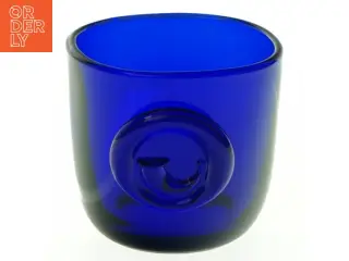 Blåt glas (str. H 5,5 cm, ø 6,5 cm)