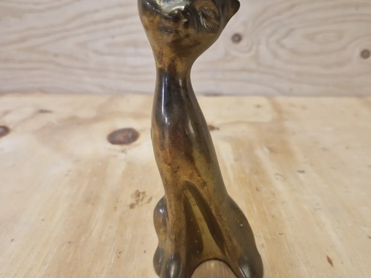 Billede 2 - 2 kattefigur I massiv messing
