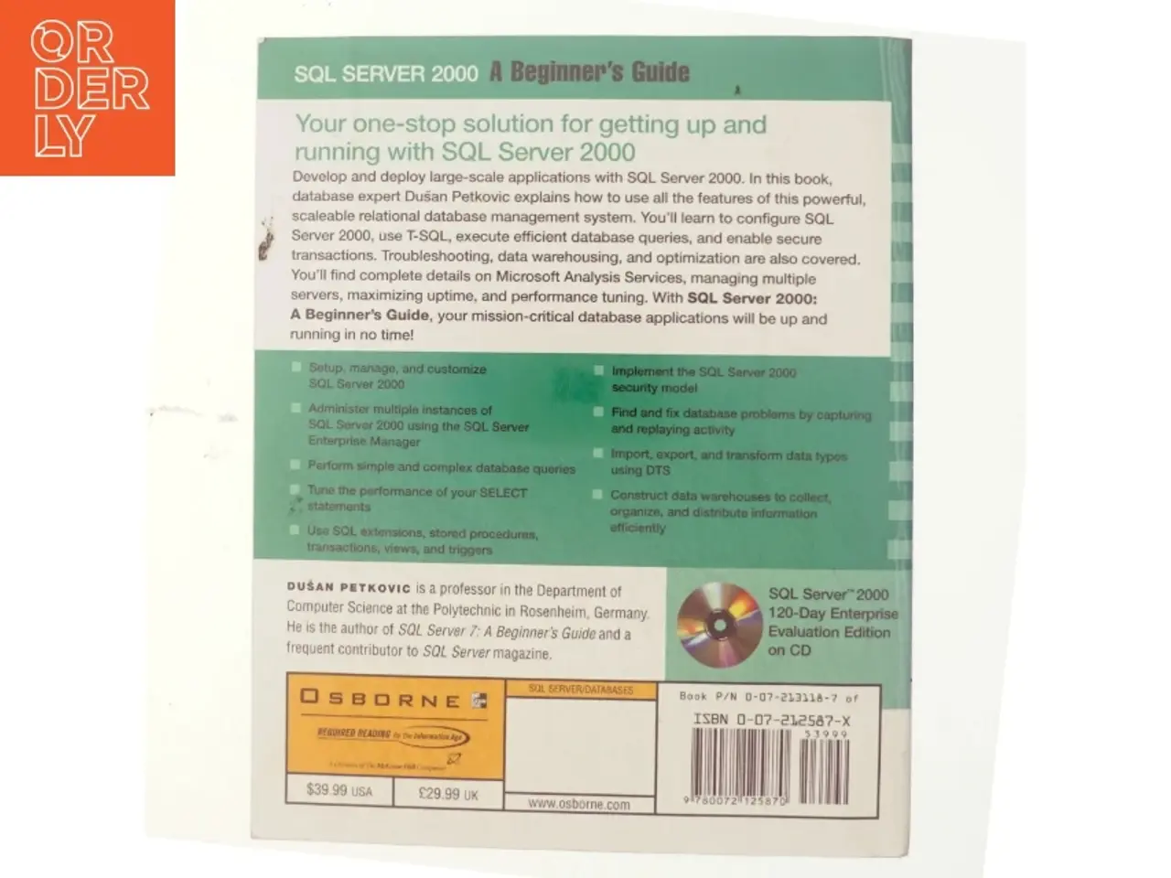 Billede 3 - SQL server 2000 : a beginner's guide af Dusan Petkovic (Bog)