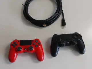 2 controllere til Playstation. 1 skærmkabel