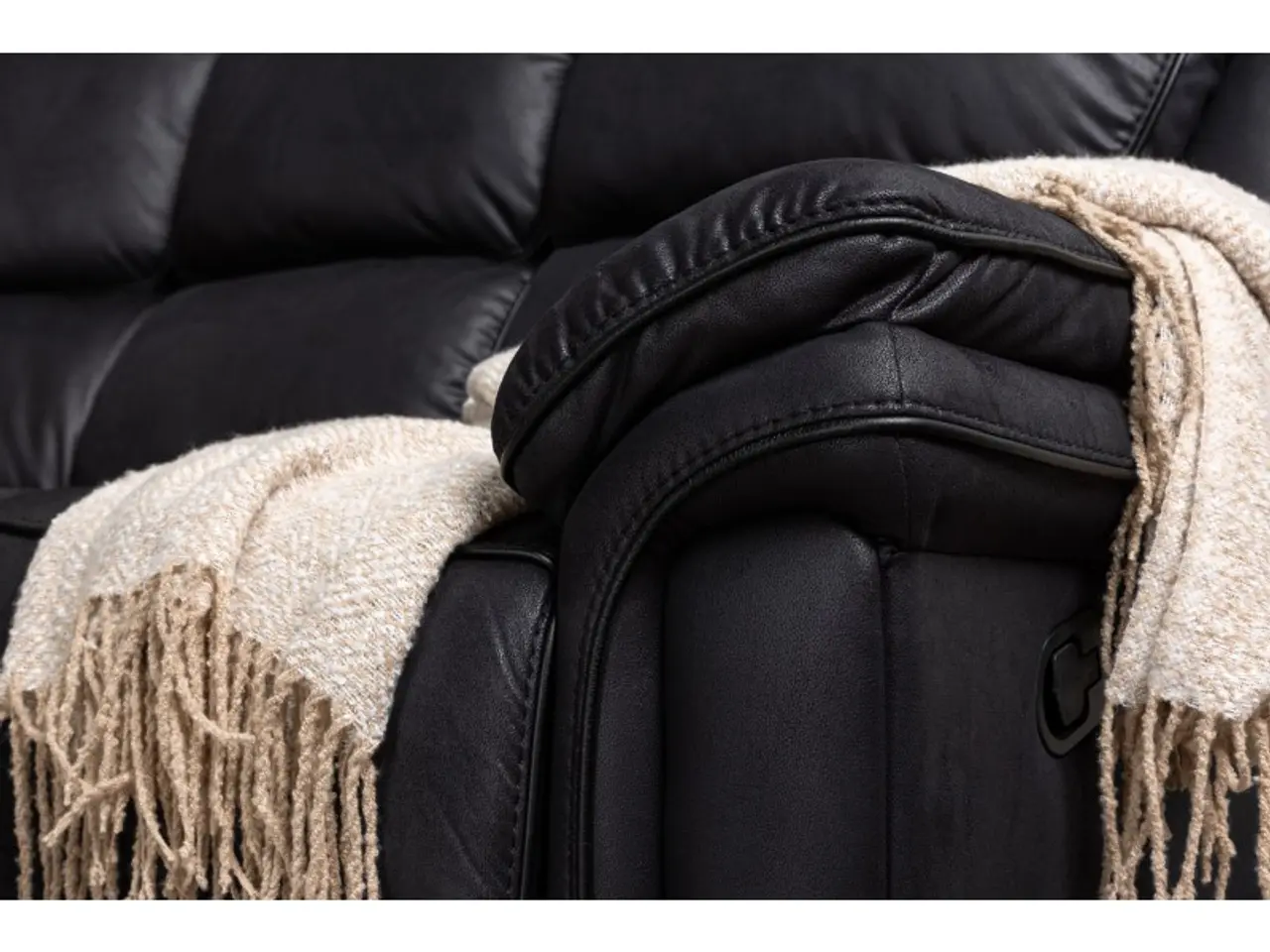 Billede 16 - Christopher Recliner Sofa - Sort Ruskindsblød mikrofiber